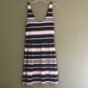 J Crew factory navy’s new white striped Villa dress size Small